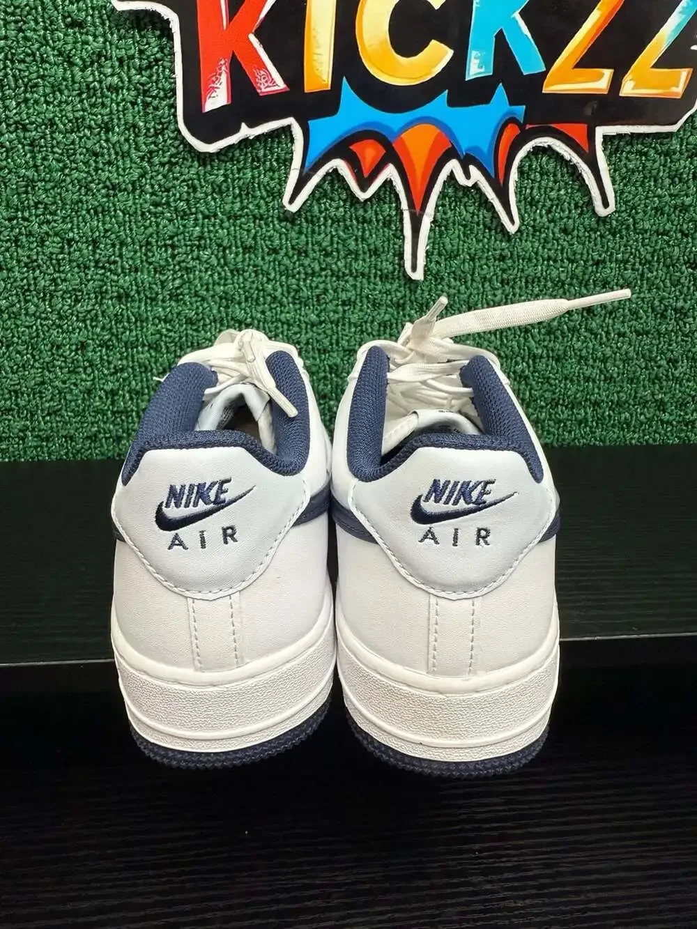 Nike Air Force 1 GS White/Midnight Navy Youth Size 6.5/8W Brand New